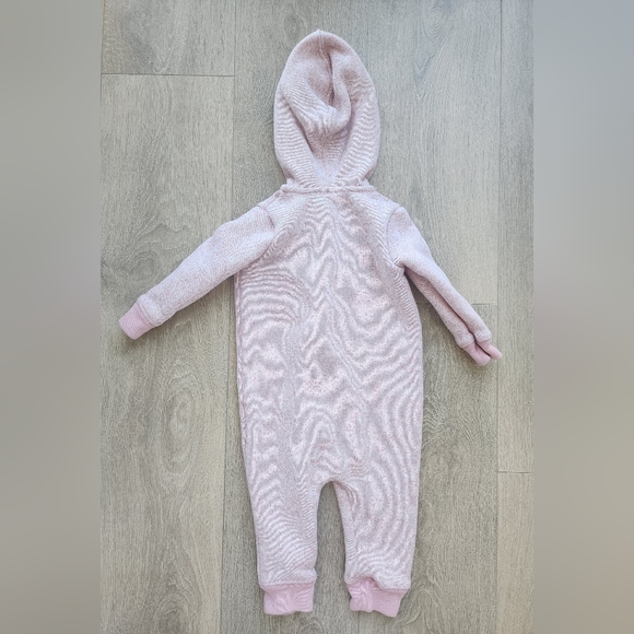 OshKosh B'Gosh pink knit hooded baby onesie size 12 months - Picture 5 of 5